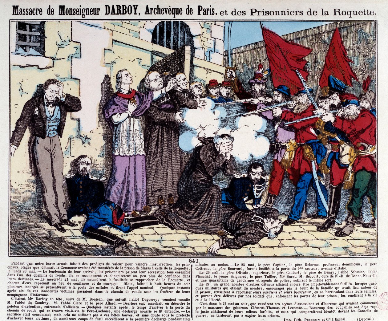 Commune of Paris: Massacre of Monsignor Darboy (1813-1871), Archbishop of Paris, and the prisoners of the Roquette on May 24 by French School
