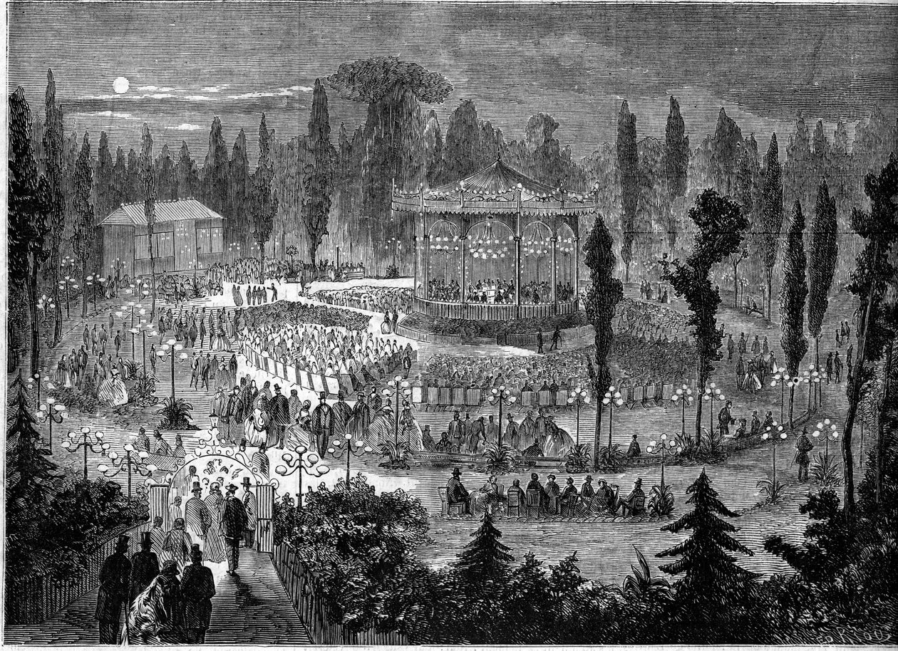 Concert of the Musard orchestra at the Champs-Elysees, Paris by French School