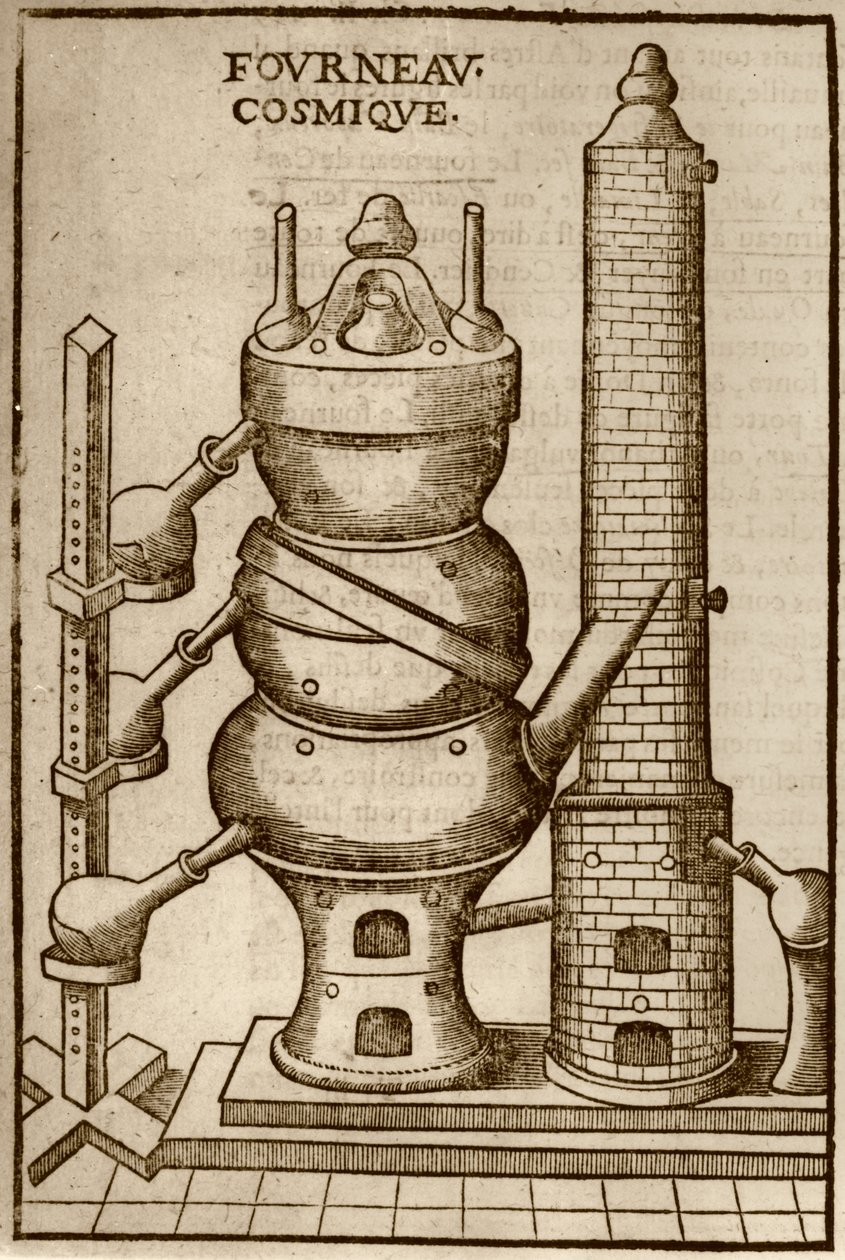 Cosmic Oven, from La Theotechnie Ergocosmique by Annibal Barlet illustrated in a history of magic published late 19th century by French School