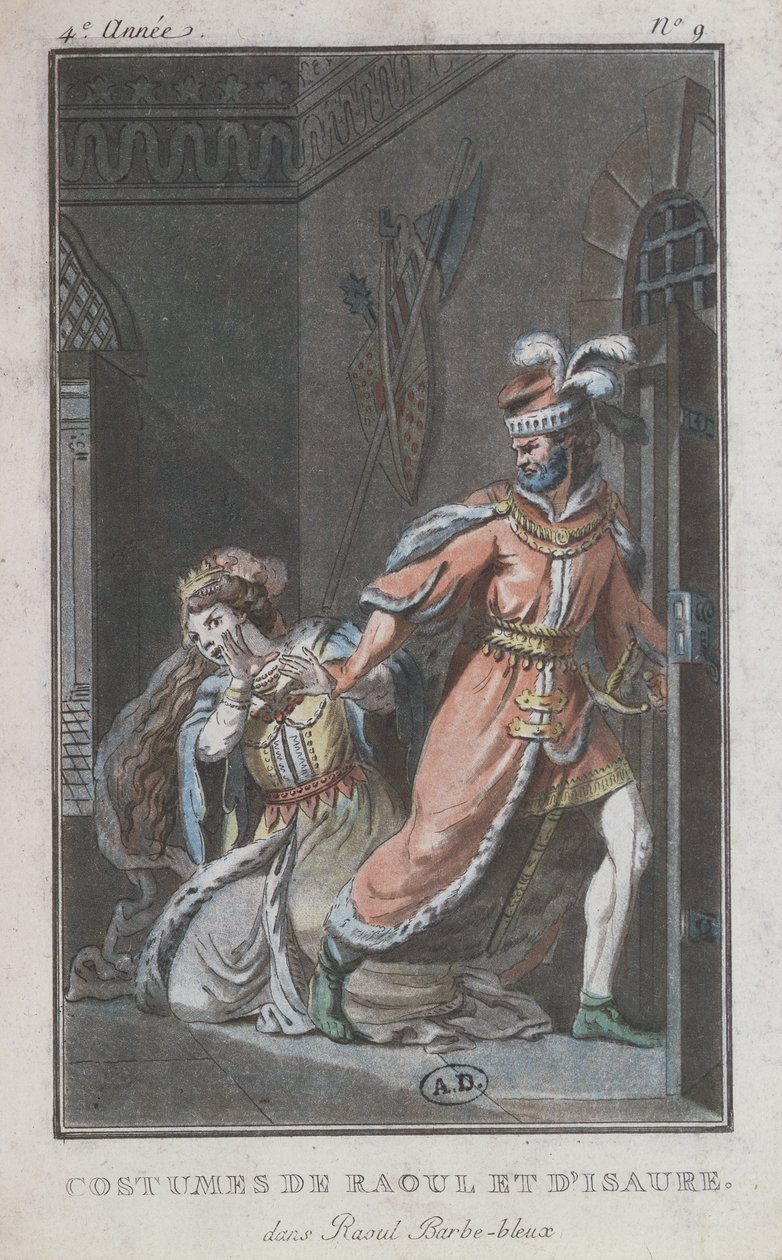 Costumes of Raoul and Isaure, from the opera Raoul Barbe-Bleue, 1790 by French School