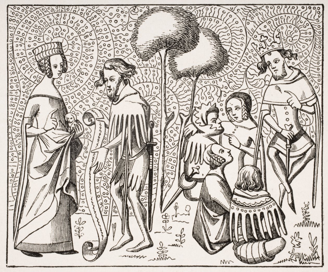 Court of Love in Provence, after a 14th century manuscript, from Le Moyen Age et La Renaissance by Paul Lacroix (1806-84) published 1847 by French School