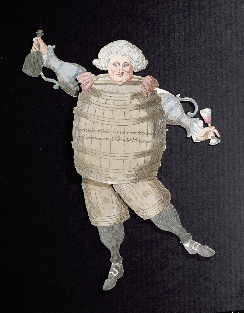 Cut-out of Louis Riqueti (1754-92) Viscount of Mirabeau, nicknamed Mirabeau-Tonneau (barrel) c.1790 by French School