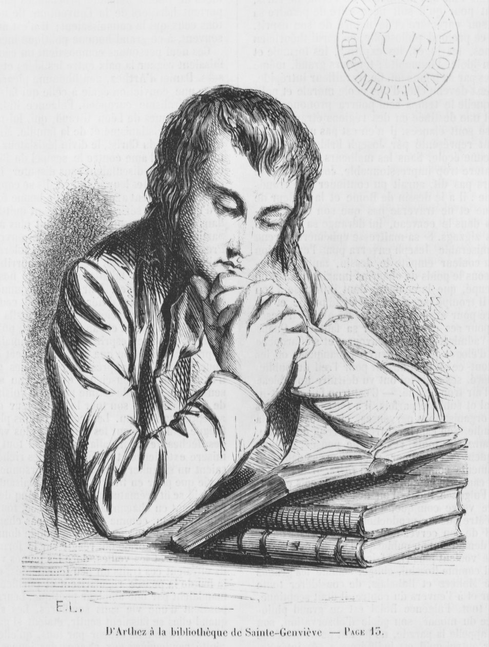 Daniel d'Arthez at the Bibliotheque Sainte-Genevieve, Illustration from ...