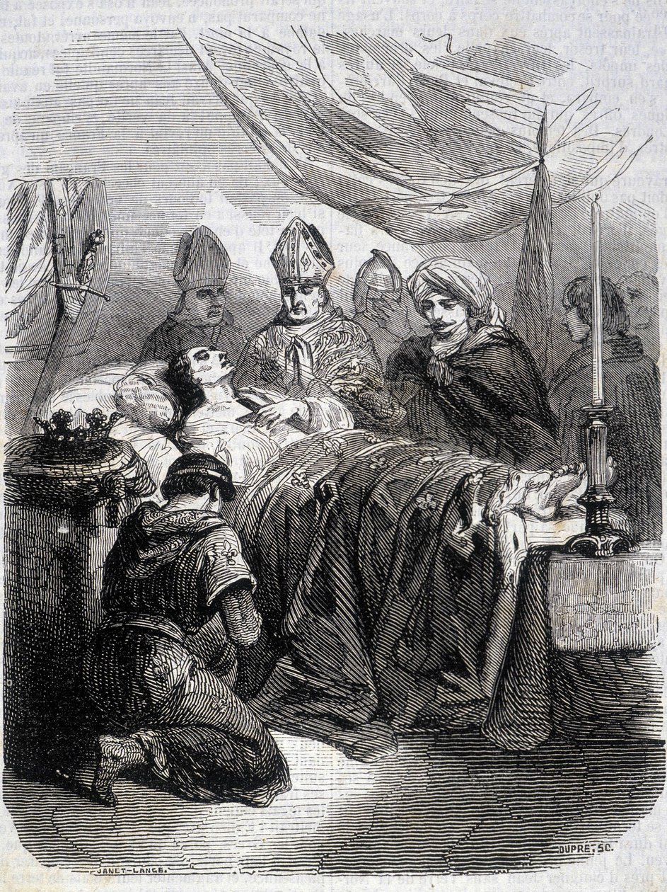 Death of Saint Louis in Palestine in 1270 - in “Histoire de France” by L.-P. Anquetil by French School