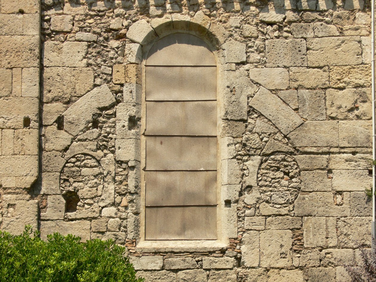 View of a blocked up ancient window by French School