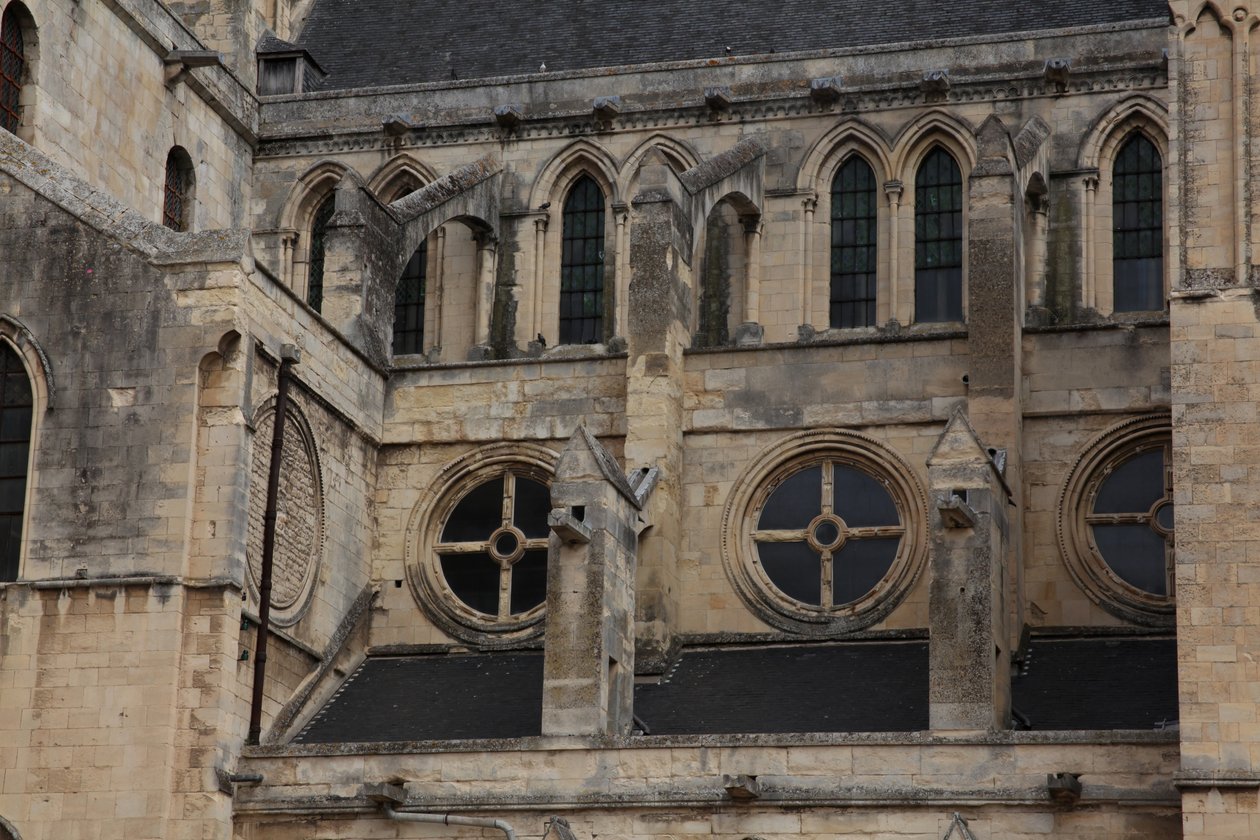 Oculi rose windows on the south side by French School