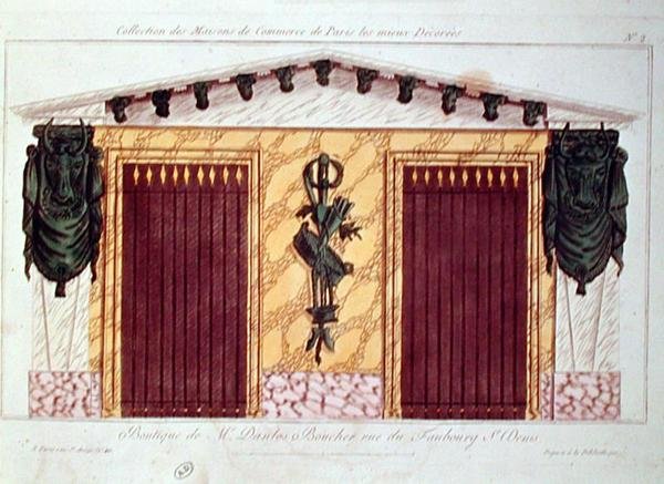 Design for the facade of a butcher