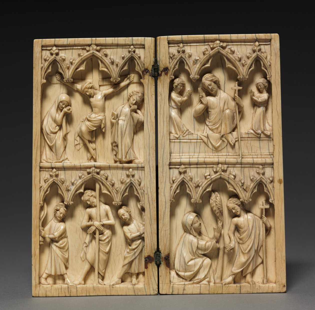 Diptych: Scenes from the Passion and Afterlife of Christ by French School