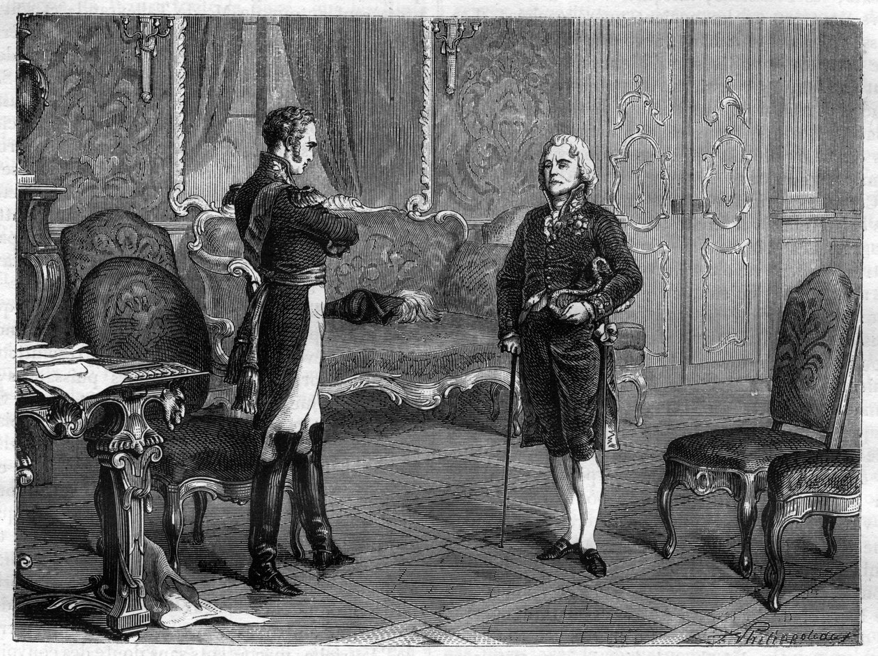 Emperor Alexander I of Russia (1777-1825) with Charles Maurice de Talleyrand Perigord (1754-1838) by French School