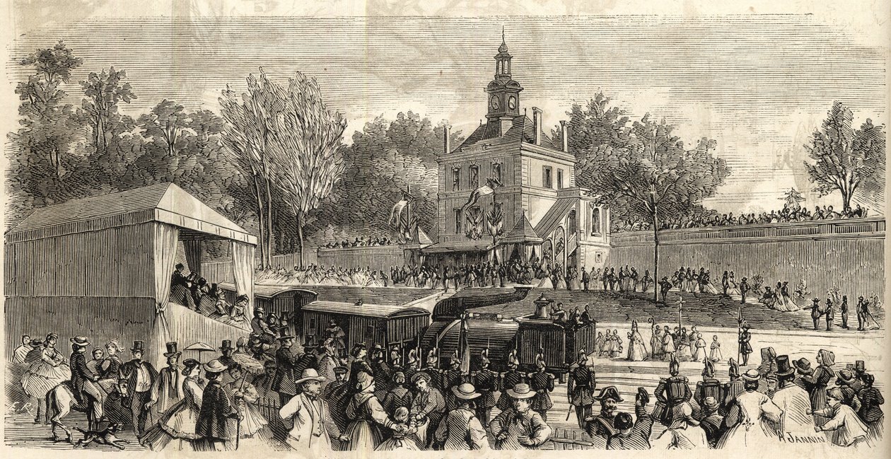 Enghien-les-Bains to Montmorency Line - Inauguration of the Enghien Railway to Montmorency, June 30 by French School