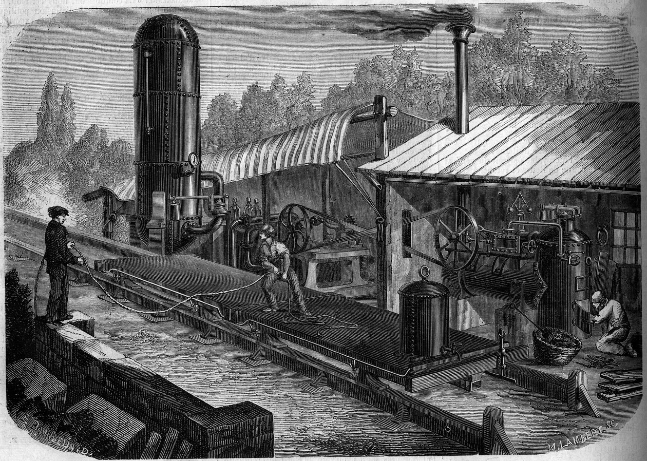 Essay of a Hydraulic Slip Railway Invented by Engineer Louis Dominique Girard at La Jonchere, Vendee by French School