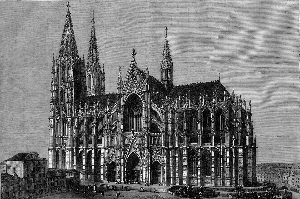 Exterior view of Cologne Cathedral, Germany by French School