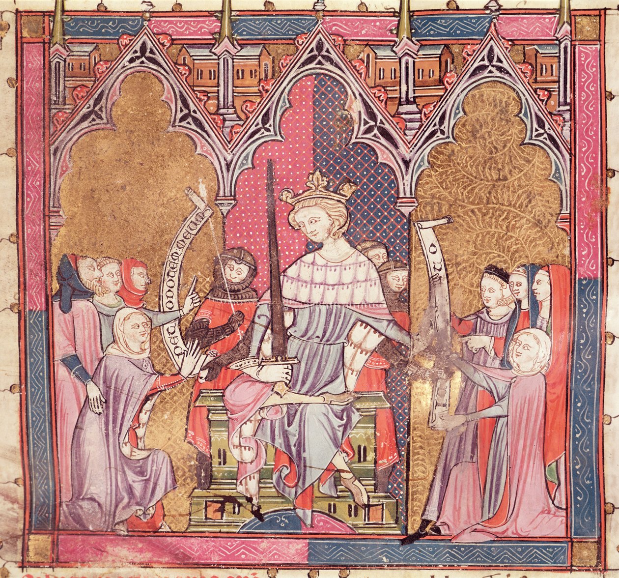 The King Administering Justice, from Justiniani in Fortiatum by French School