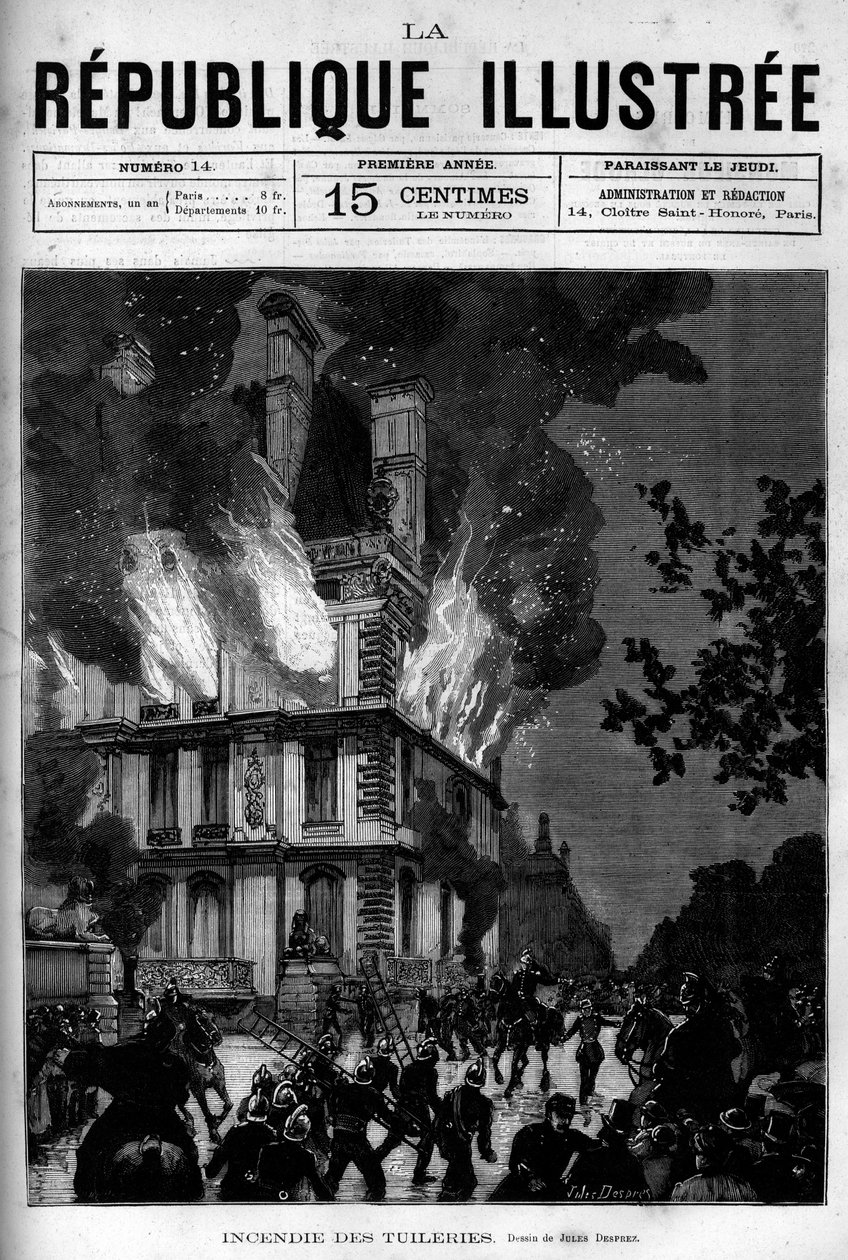 Fire of the Flore Pavilion in the Tuileries in Paris by French School