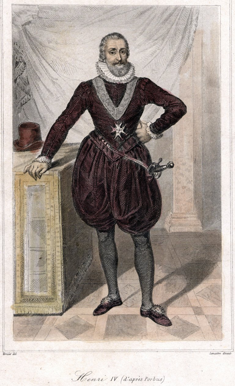 Foot portrait of Henri IV (1553 - 1610) with a sword. by French School