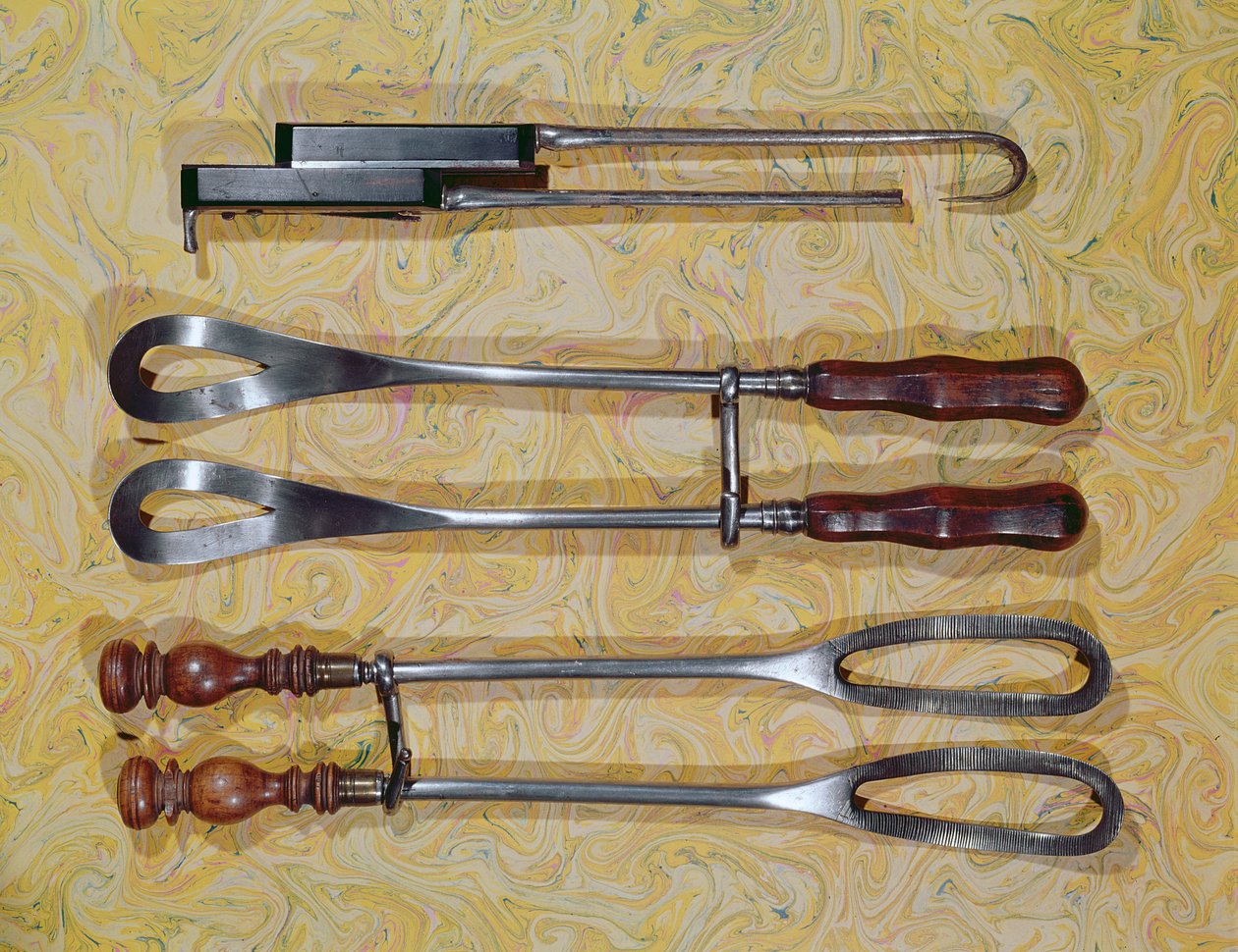 Forceps used by Jan Palfyn of Ghent (1650-1730) by French School