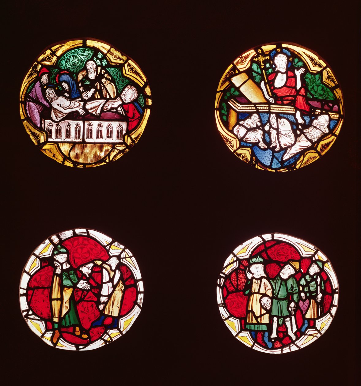 Four windows depicting scenes from the Life of Christ, from the ...