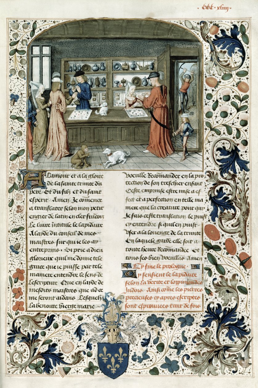 Jewellers Shop, from Lapidaire de Mandeville by French School
