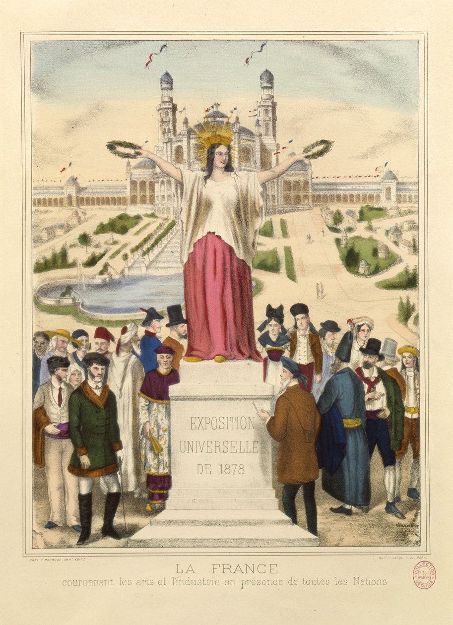 France Crowning the Arts and Industry with Laurel Wreaths at the Exposition Universelle of 1878 in Paris by French School