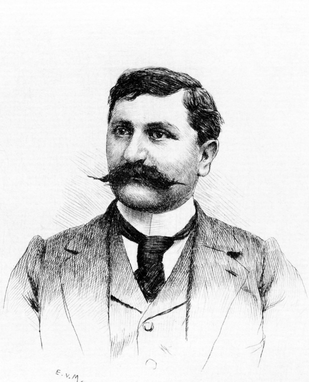 Francois de Nion (1856-1923), French Novelist and Playwright. Drawing ...
