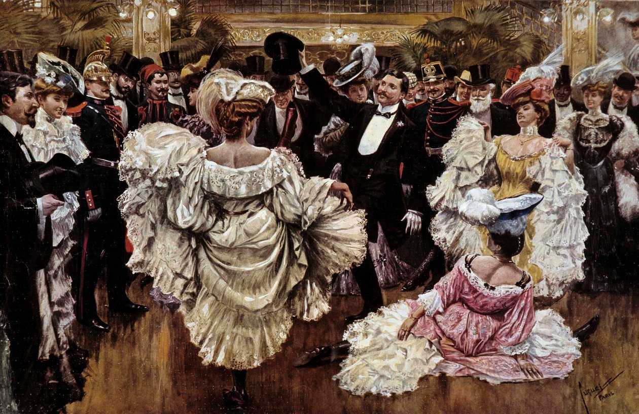 French Cancan Dancers During a Show in a Cabaret by French School