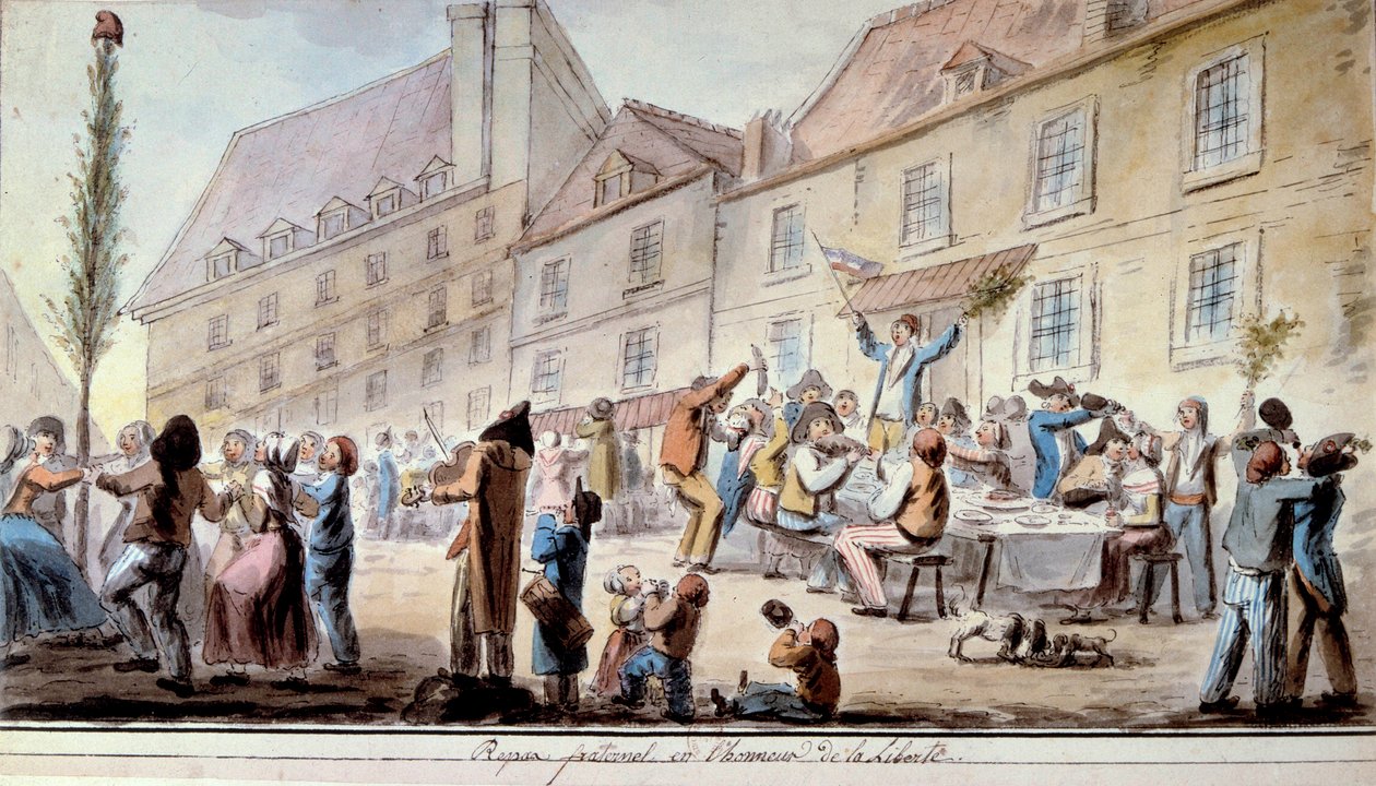 French Revolution: Fraternal Meal in Honour of Freedom in June 1793 by French School