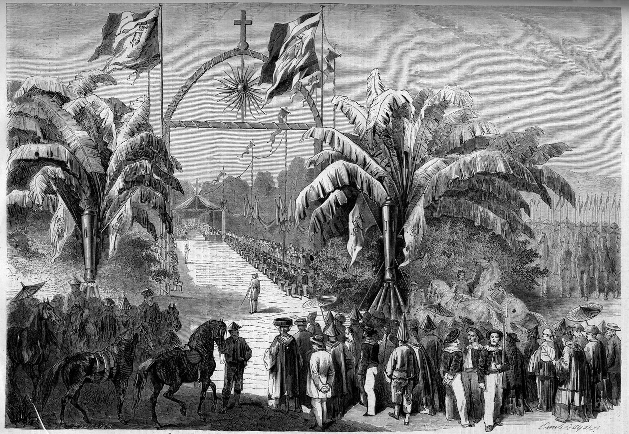 French colonization: First Catholic Mass celebrated in Saigon, Cochinchina by French School