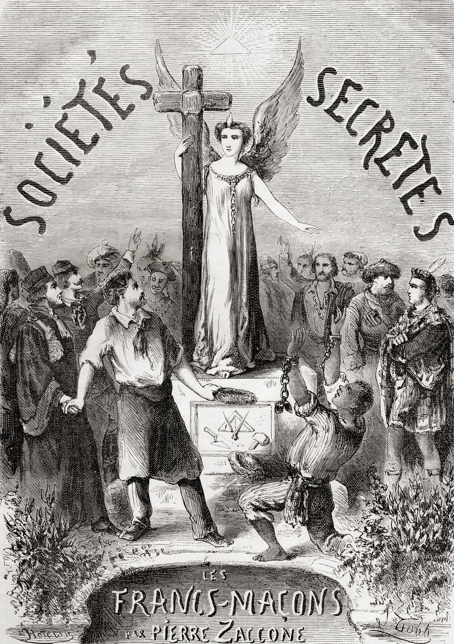 Frontispiece from Societes Secretes, les Francs Macons, published c.1867 by French School