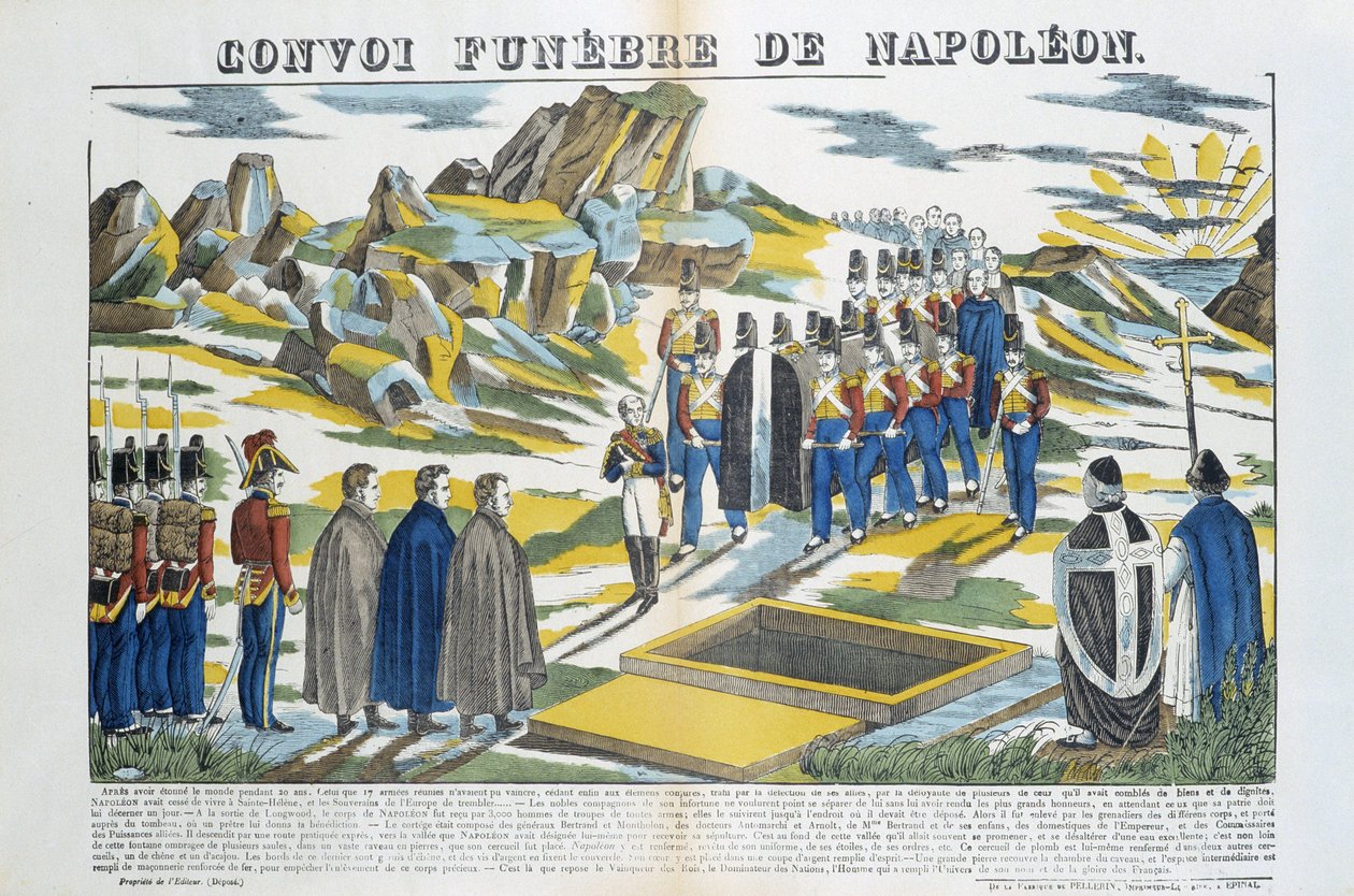 Funeral Convoy of Napoleon-le-Grand Bonaparte (1769-1821) on the Island of Sainte-Helene. Picture of Epinal by French School