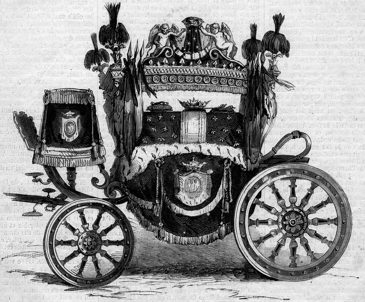 Funeral tank used during the obsequies of Prince Jerome Bonaparte (1784-1860). Engraving in Le Monde Illustré n°169 of 7 July 1860. by French School