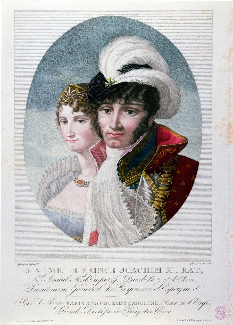 General Joachim Murat and his wife Caroline Bonaparte by French School