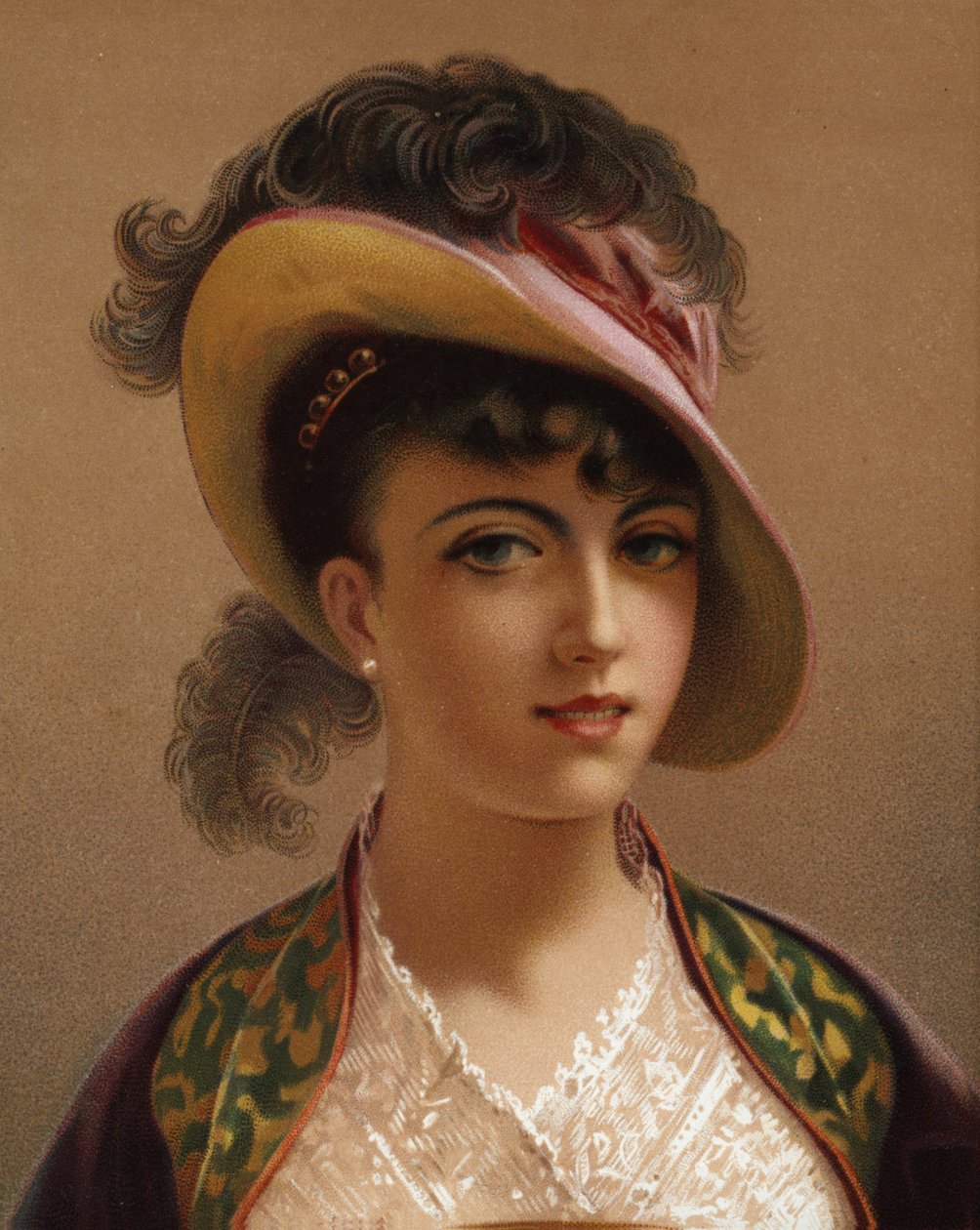 Girl in Pink Hat by French School