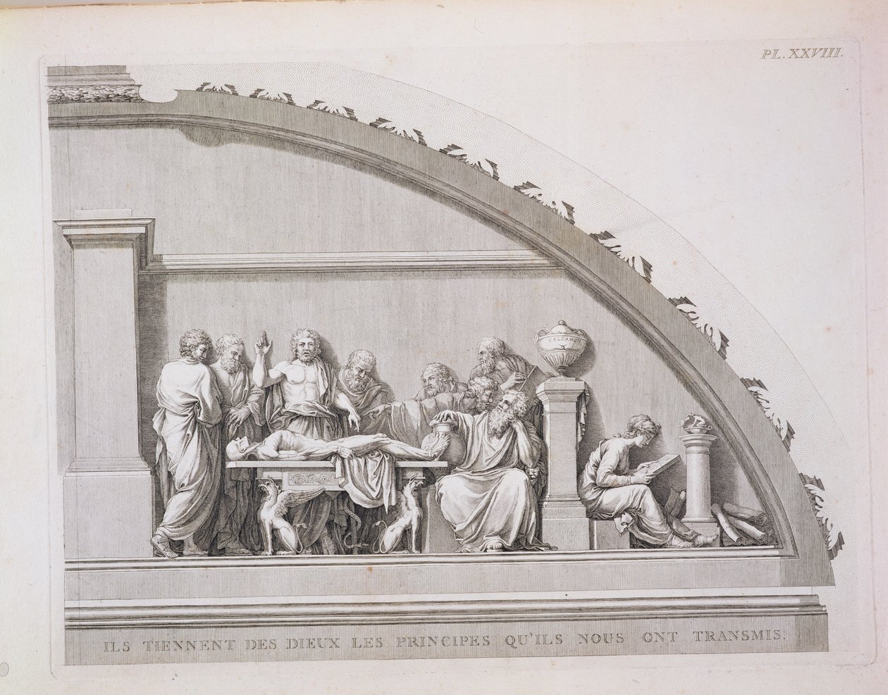Hippocrates Teaching, from A Description of the School of Surgery in Paris, Published 1780 by French School