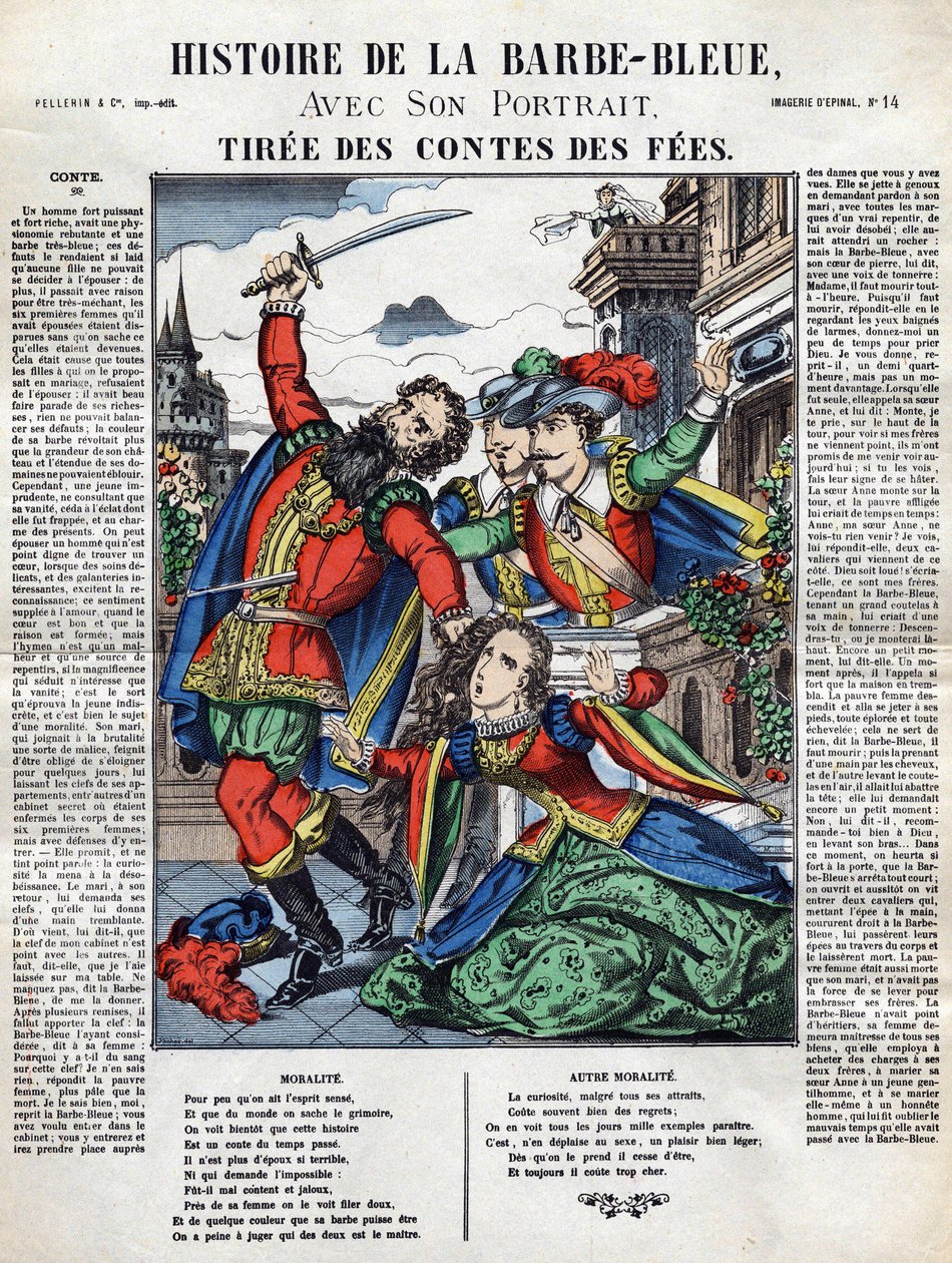 History of the Bluebeard, image of the spine 19th century by French School