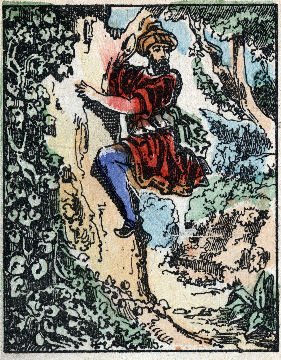 Illustration for the Tales of the Thousand and One Nights. Ali-Baba. Wood engraving from Imaging Pellerin - Epinal, late 19th century. by French School