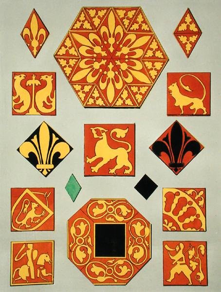 Illustration of 13th century ceramic patterns from a decoration source book