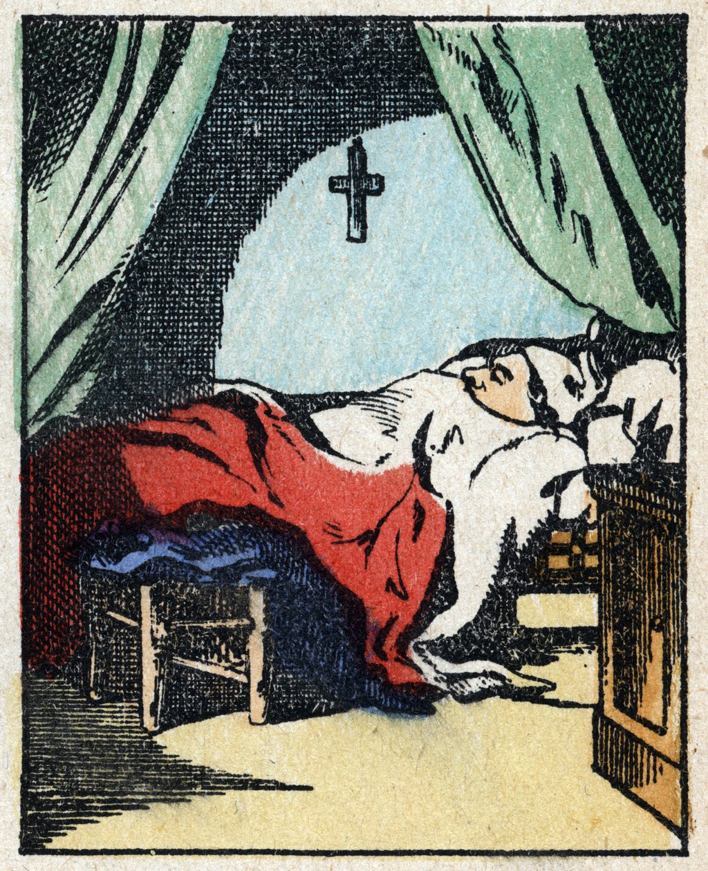 Illustration of the tale “Veridique History of Jeannot Serinet”. Wood engraving of Imagery Pellerin - Epinal, late 19th century. by French School