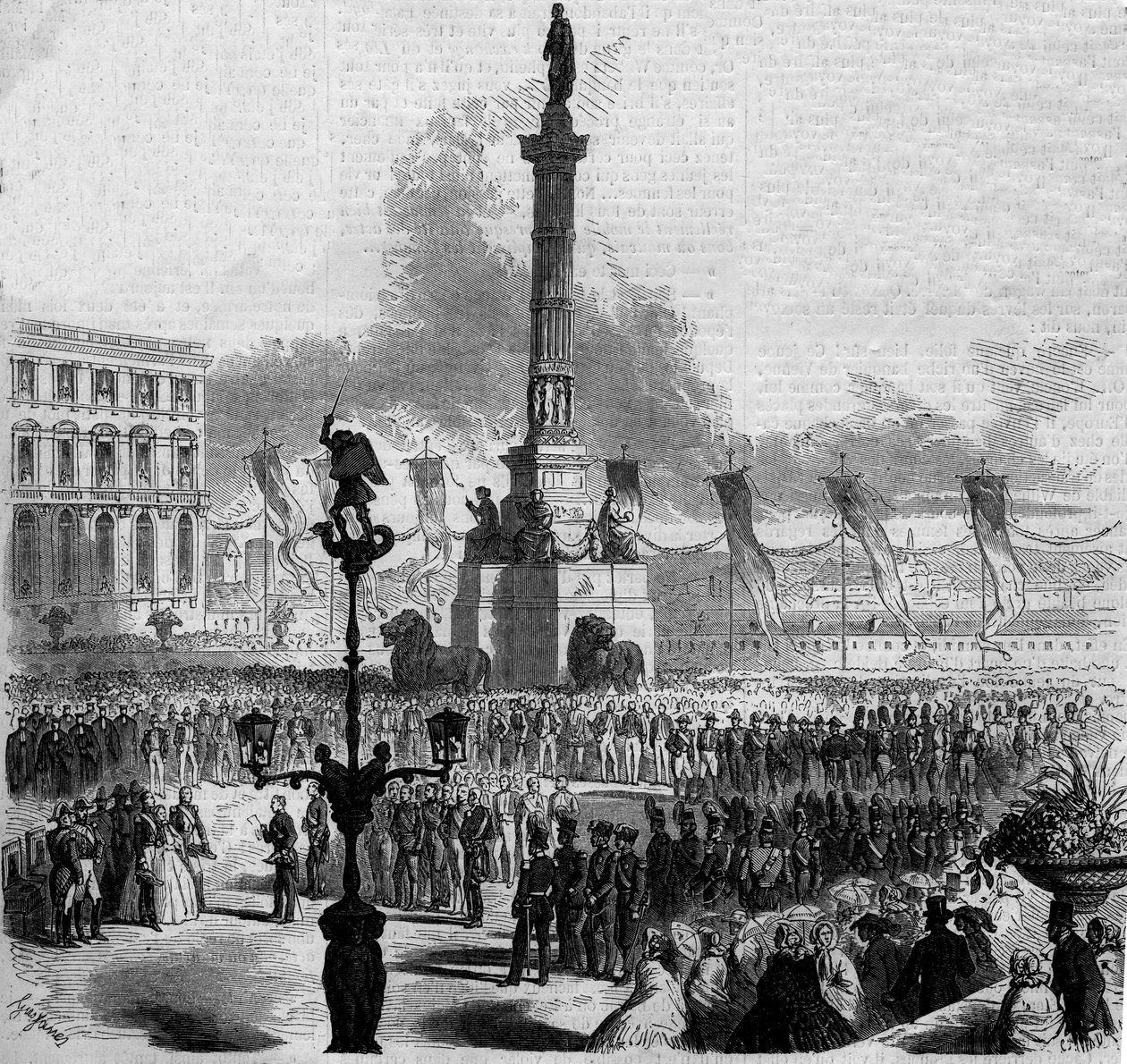 Inauguration of the Column of the Congress (1850-1859). Brussels, Belgium by French School