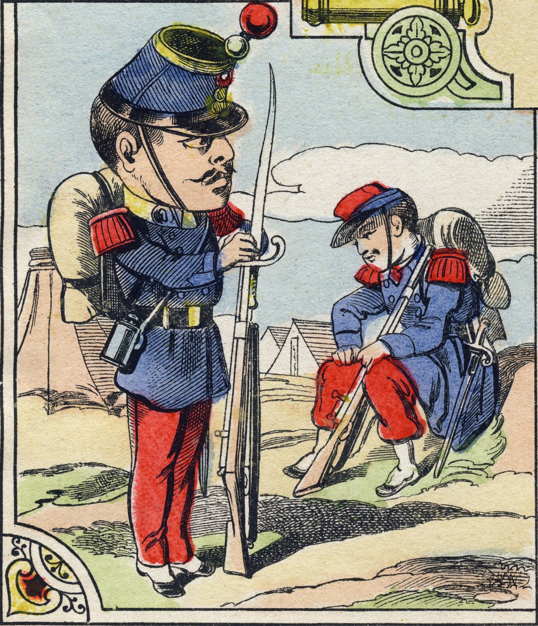 Infantry Line. Engraving in "Comic Military Alphabet". Fifth Series. Epinal Imaging, late 19th century by French School