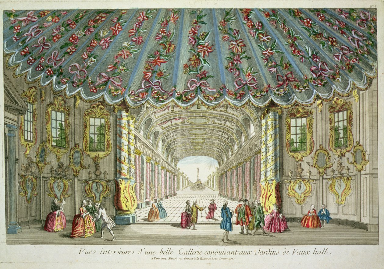 Interior of a Gallery Leading to Vauxhall Gardens by French School