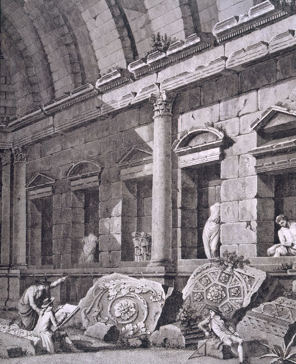 Interior of the Temple of Diana, Nimes, from Antiquities of France: Vol I, Monuments of Nimes by French School