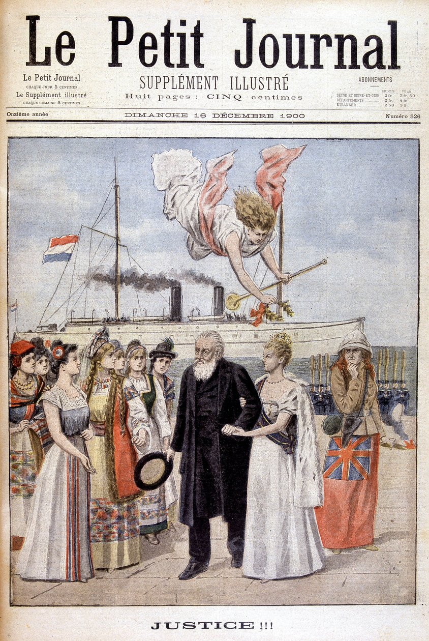 Justice! : President Kruger Coming to Plead the Cause of His People in Holland, to Queen Wilhelmine - in 