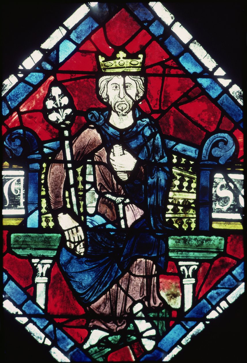 King of Judah, detail (north rose window) by French School