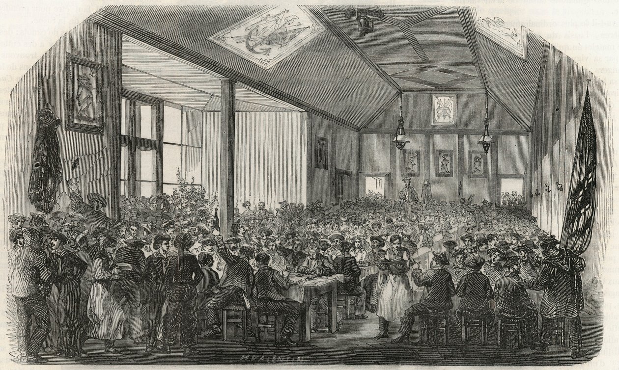 La taverne des Canotiers in Bercy in the 19th century - Engraving in 