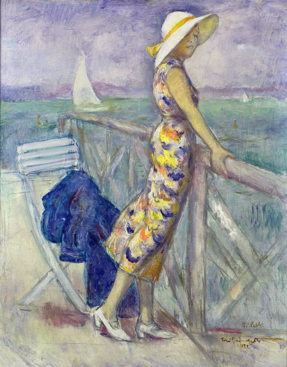 Lady by the Beach by French School