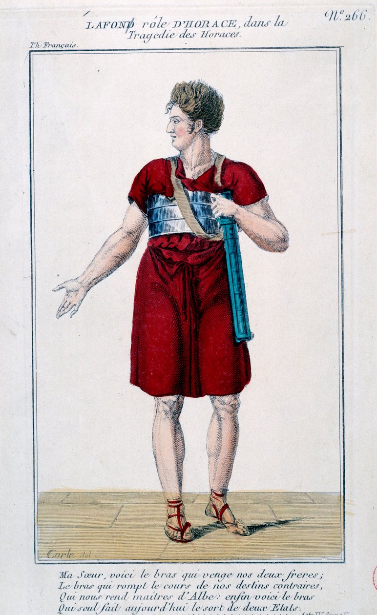 Lafon in the role of Horace in the tragedy of Horaces by Corneille (1640) by French School