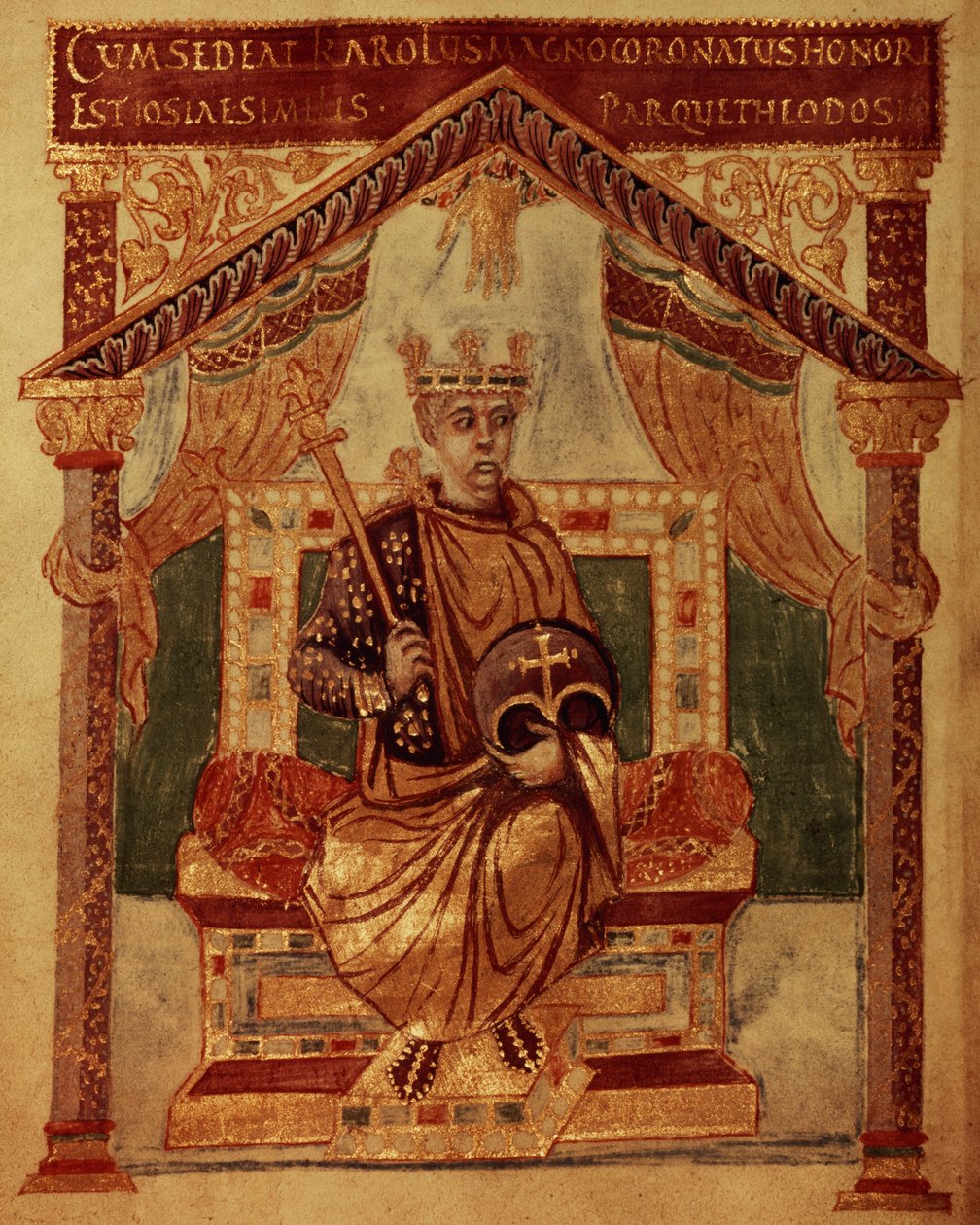Charlemagne from the Psalter of Charles the Bold by French School