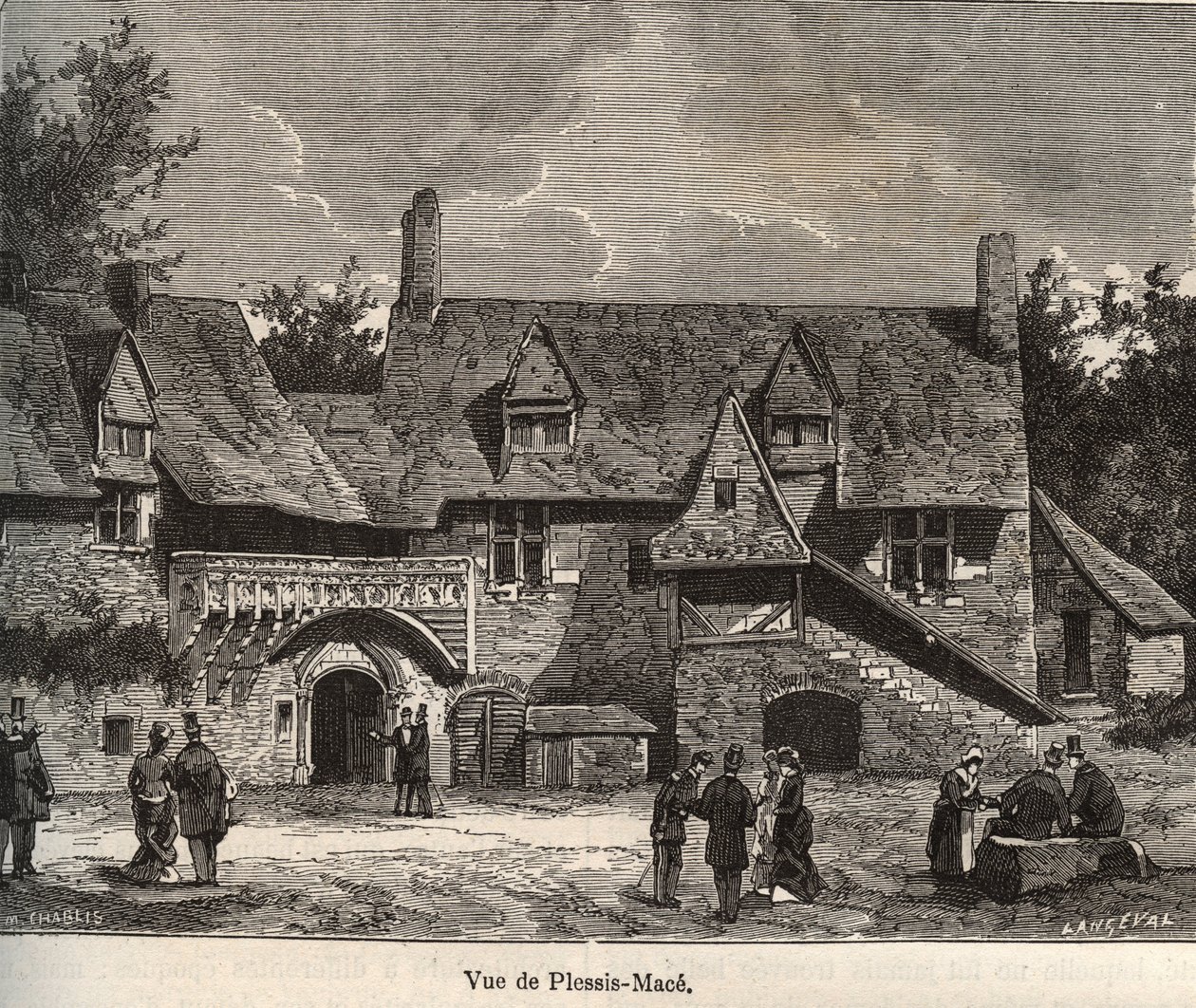 Le Plessis Mace - Maine-et-Loire, region Pays de la Loire - engraving in 