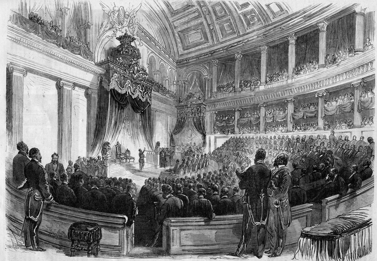 Leopold II (1835-1909), King of the Belgians, took an oath before the great bodies of the state in 1865 by French School