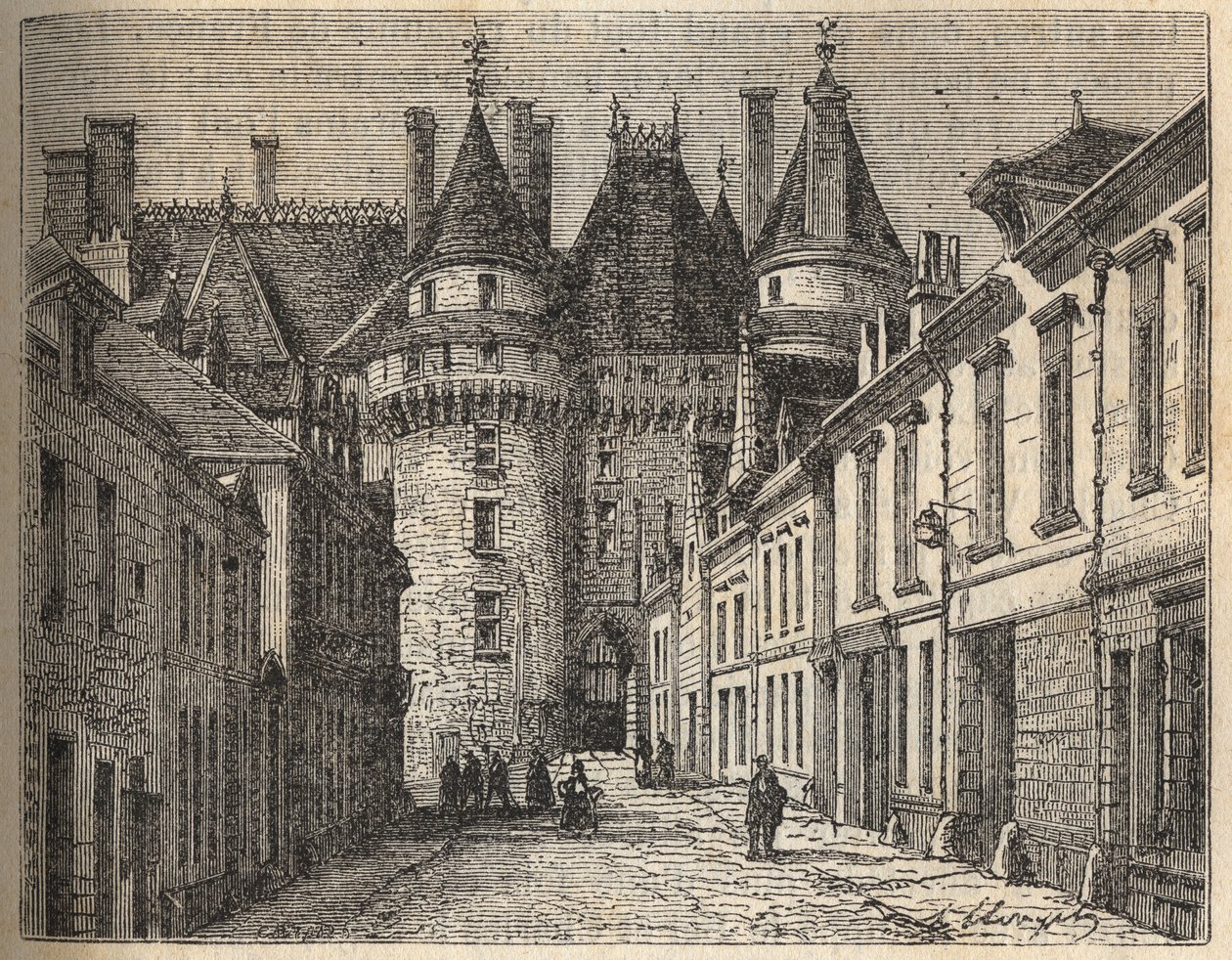 Les Chateaux de la Loire: le Chateau de Langeais (Indre-et-Loire) - engraving in 